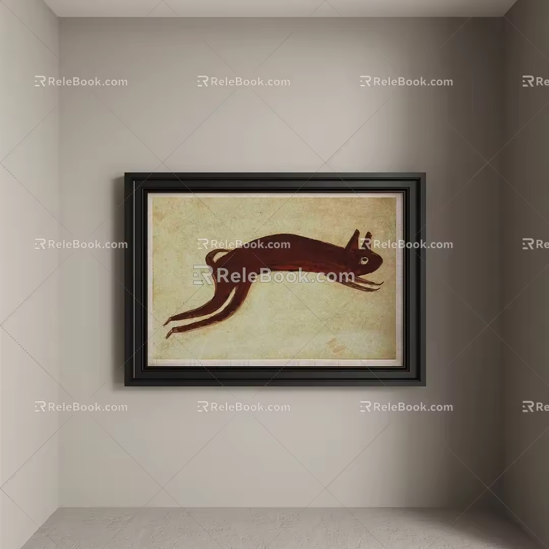 Antique Style Abstract Hanging Painting Retro Abstract 3d model