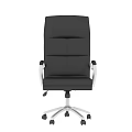 Black Office Chair With High Back Silver Arms And Rolling Wheels