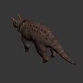 Realistic Triceratops Dinosaur Model With Textured Skin And Horned Head