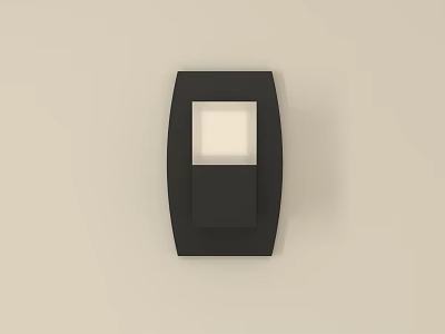 Minimalist Black Wall Lamp With Modern Design And White Square Shade 3d model