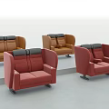 Multiple Modern Sofa Designs With Red Brown Upholstery And Stylish Armrest Details