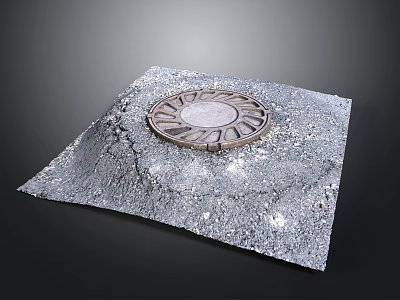 Square Silver Glittery Material With Circular Roman Numeral Device Design 3d model