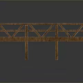 Wooden Bridge Structure With Railings Support Posts And Wooden Planks