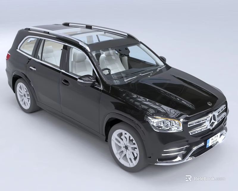 Luxury Black Mercedes-Benz SUV With Sunroof Silver Wheels And Sleek Body Design 3d model 