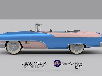 1955 American convertible retro 50 s American style 3d model 1955 American convertible retro 50 s American style 3d model
