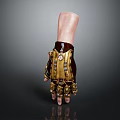 Game Movie Character Leather Glove With Metallic Accents And Intricate Design Details