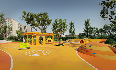 Modern children's play area 3d model