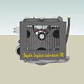 Industrial Equipment With Red Striped Top And Gray Body For Heavy Duty Use