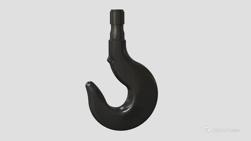 Black Industrial Heavy Duty Lifting Hook Hardware Tool for Construction Use 3d model