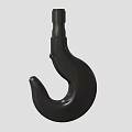 Black Industrial Heavy Duty Lifting Hook Hardware Tool for Construction Use 3d model