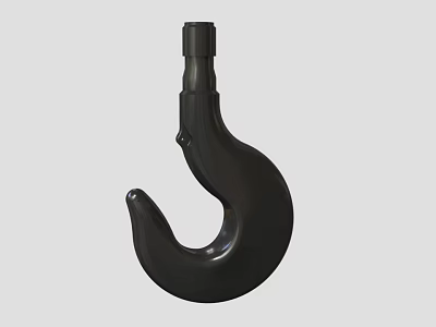 Black Industrial Heavy Duty Lifting Hook Hardware Tool for Construction Use 3d model