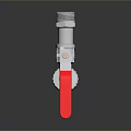 Hardware Tool Valve with Red Handle and Metal Body for Plumbing Applications 3d model