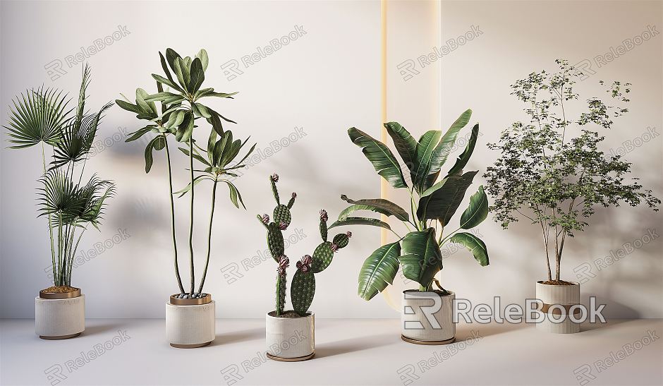 modern potted plant green plant potted plant model