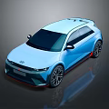 Light Blue Modern Car with Sleek Body Sporty Style Black Wheels And Red Accents