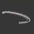 Curved Industrial Mechanical Part Featuring Black White Segments And Smooth Arc