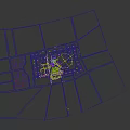 Aerial Planning Modern Campus Complex Layout With Green Roofs Surrounding Trees And Roads