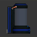 Modern White Cylindrical Device With Black Blue Accents Pink Tube And Blue Handle
