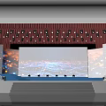 Modern Stage Design Featuring Blue Orange Lighting Large Screens And Light Effects 3d model