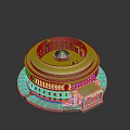 Intricate Circular Building Model With Multi level Dome And Classical Columns Structure 3d model