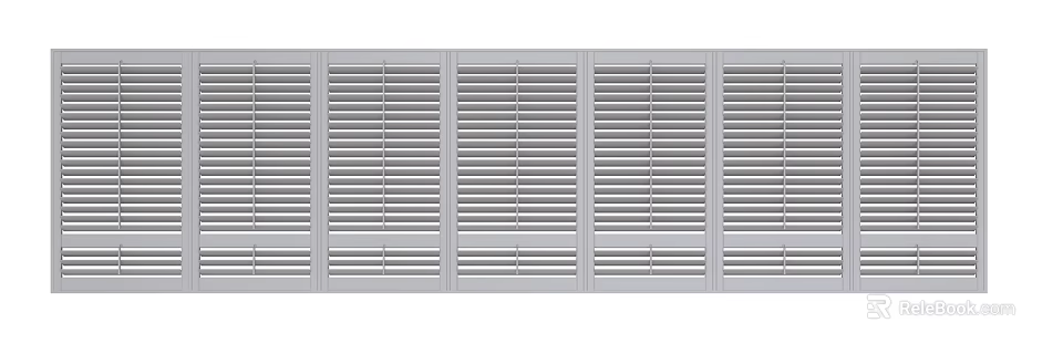 Bay Window With White Louvered Shutters In Modern Interior Design Style 3d model 