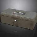Vintage Metal Toolbox with Rustic Surface Metal Handle and Lock Clasp