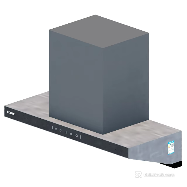 Daily Use Electrical Appliance With Gray Cube And Long Strip Base Featuring SType Laomusi Labels 3d model 