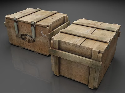 Wooden box storage box cargo box old box 3d model