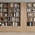 Bookcase Bookshelf Ornaments Book Decorative Cabinet 3d model