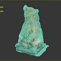 Sitting Bear Sculpture With Detailed Paws And Raised Head On Base
