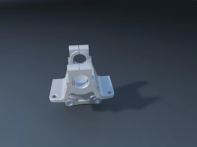 Smart Machine Sturdy Metal Bracket Component with Multiple Holes and Mounting Points 3d model