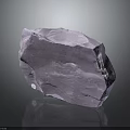 Purple Raw Stone With Natural Texture And Irregular Shape On Smooth Black Reflective Surface 3d model