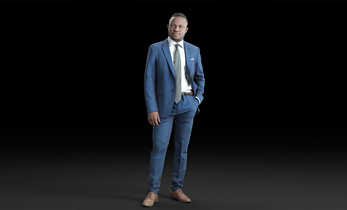 modern man black 3d model