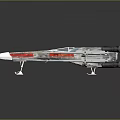 Starfighter Model with Silver Red Accents Multiple Wings and Twin Engines 3d model