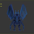 Mythical Dragon Game Movie Character With Large Wings Spiked Horns And Scaled Body