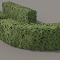 Decorative Green Bushes with Curved and Square Shapes for Garden Landscaping