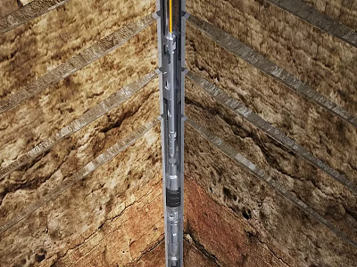 Heavy Duty Industrial Drilling Machinery with Steel Structure in Underground Rock Formation 3d model