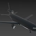 Large Dark Colored Twin Engine Aircraft With Aerodynamic Design And Detailed Exterior