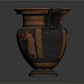 Ancient Greek Vase Sculpture With Carved Figures And Intricate Decorative Patterns