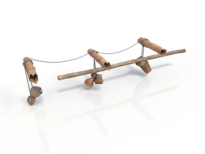 Wooden Household Drying Rack With Clips For Hanging Clothes Towels And Small Items 3d model