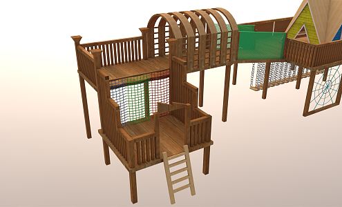 Modern Amusement Facilities Wooden Children Xerox Facilities Toys Climbing 3d model