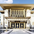 New Chinese Style Sales Office Design 3d model