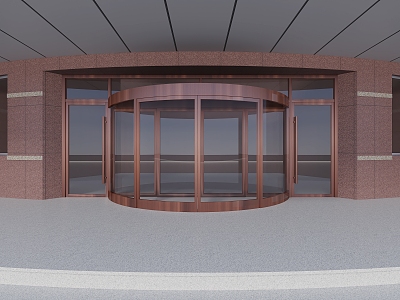 imitation copper revolving door 3d model