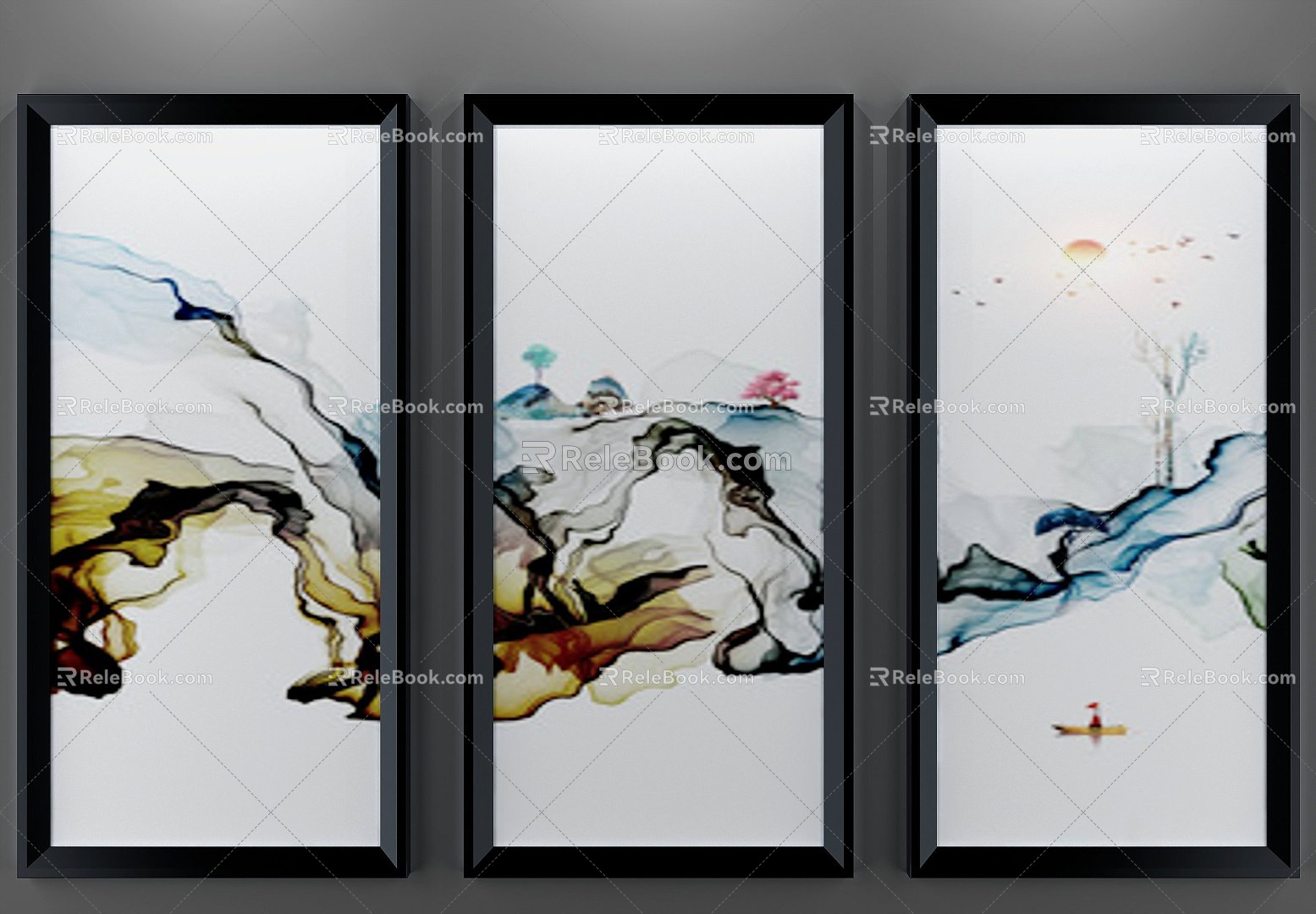 New Chinese Decorative Painting 3d model