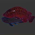 Two Copper Fish Sculptures With Intricate Scales And Shiny Decorative Finish