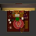 Detailed Miniature Room Model With Furniture Decor Items And Equipment