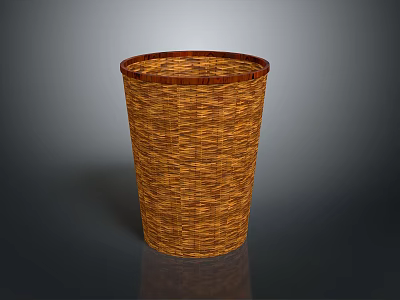 Woven Animal Shaped Brown Trash Bin With Classic Design For Home Use 3d model