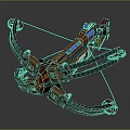 Futuristic Mechanical Bow With Detailed Metallic Structure Blue Accents And Advanced Tech Elements 3d model