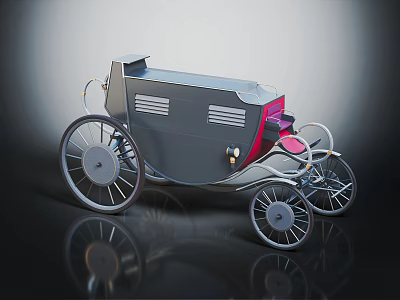 Retro Vintage Car Model Featuring Gray Body Red Accents And Classic Wheels 3d model