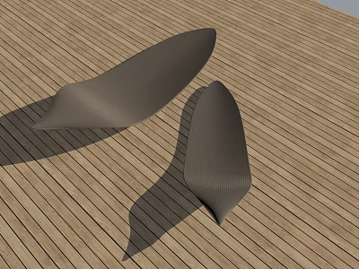 Sleek Modern Outdoor Chairs Pair With Ergonomic Design On Wooden Deck For Relaxation 3d model