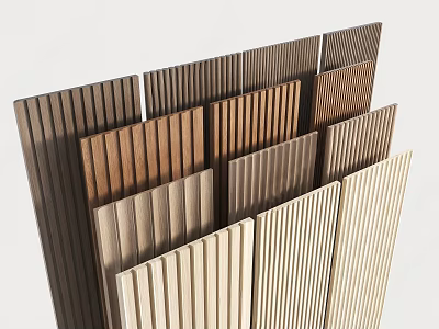 Wooden Wall Panels In Various Colors And Textures For Modern Interior Design 3d model